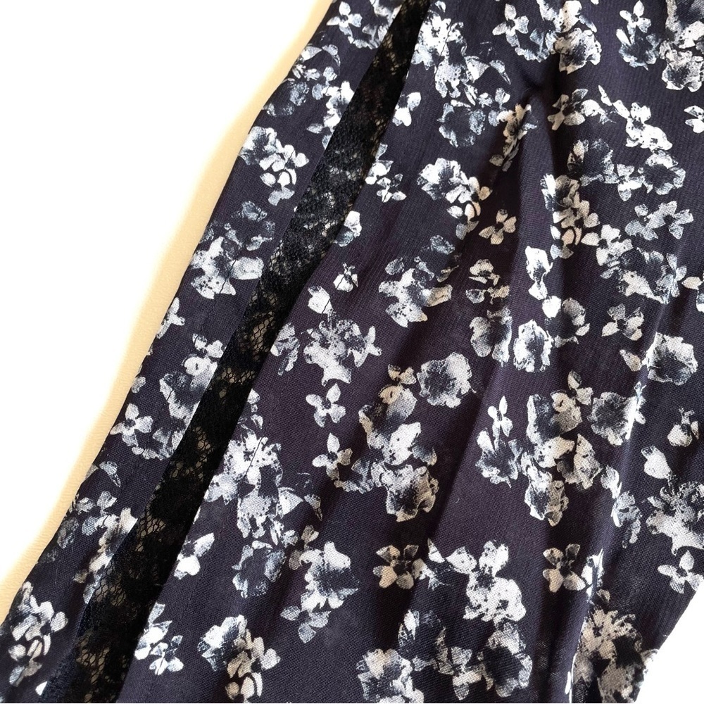 MICHAEL stars black floral long sleeve peplum dress size small - Picture 6 of 12